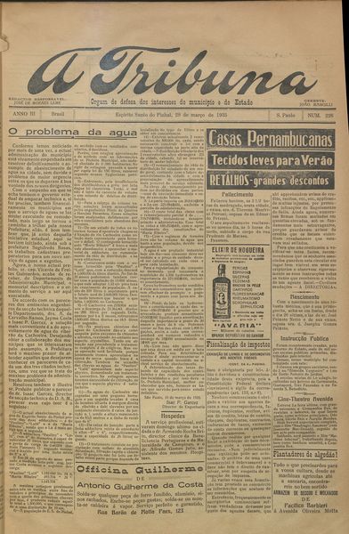 Capa de um dos jornais.