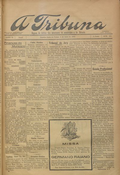 Capa de um dos jornais.