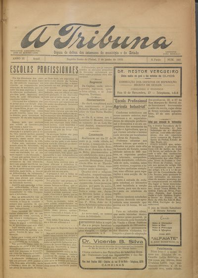 Capa de um dos jornais.