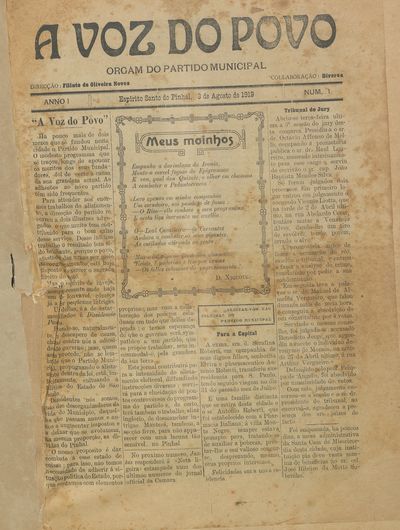 Capa de um dos jornais.
