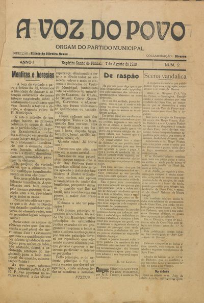 Capa de um dos jornais.