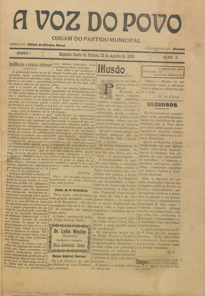 Capa de um dos jornais.