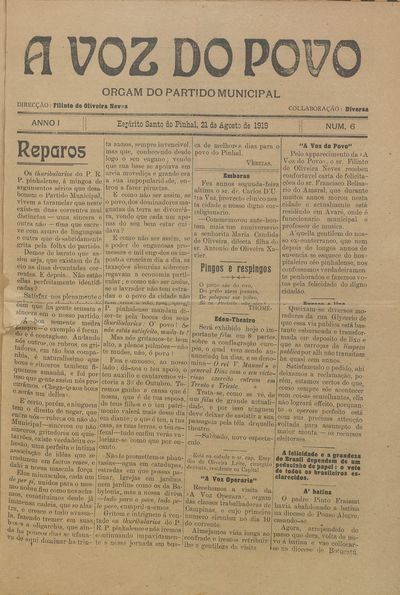 Capa de um dos jornais.