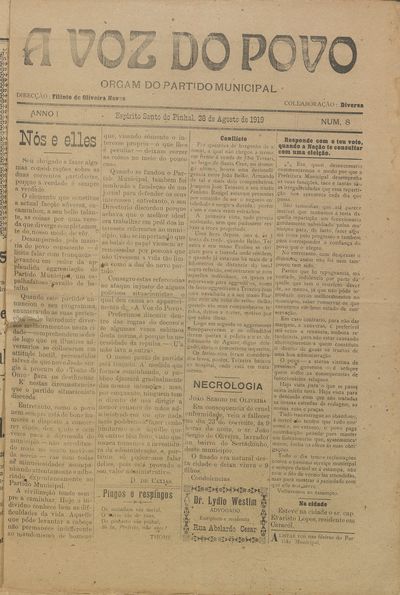 Capa de um dos jornais.