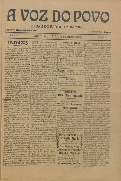 Capa de um dos jornais.