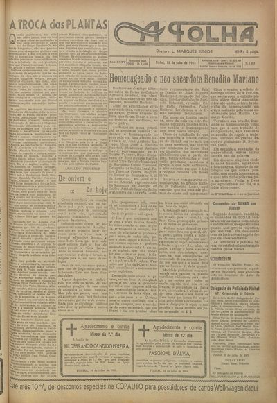 Capa de um dos jornais.