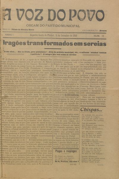 Capa de um dos jornais.