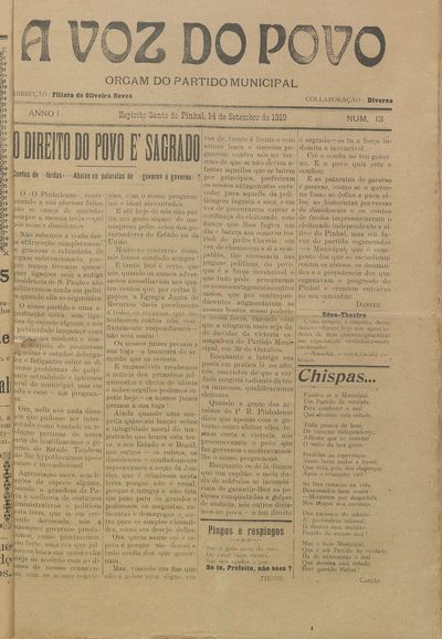 Capa de um dos jornais.