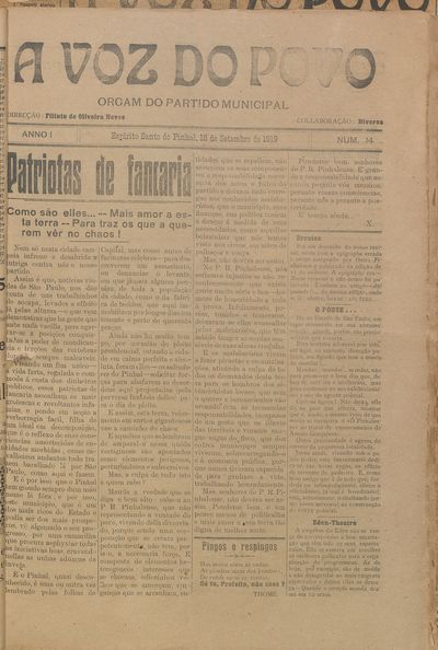 Capa de um dos jornais.