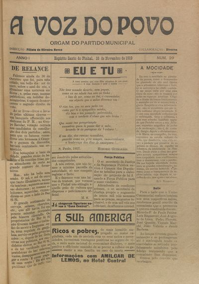 Capa de um dos jornais.