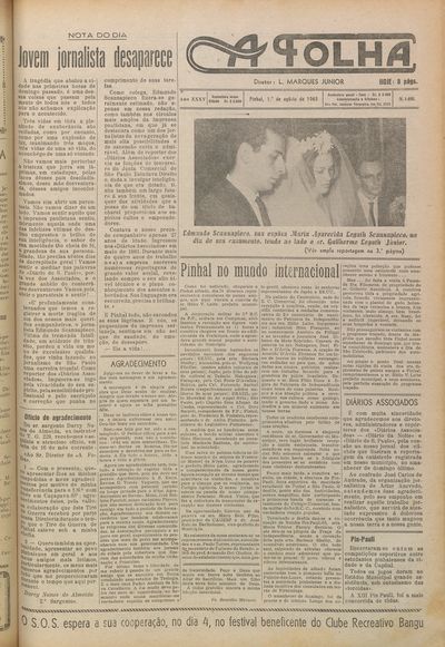 Capa de um dos jornais.