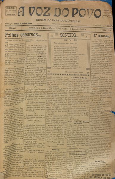 Capa de um dos jornais.