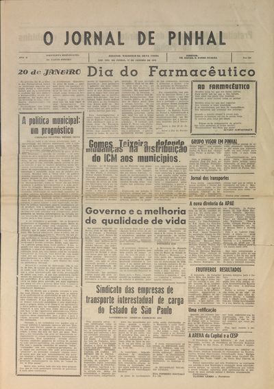 Capa de um dos jornais.