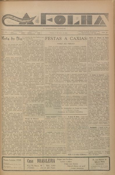 Capa de um dos jornais.