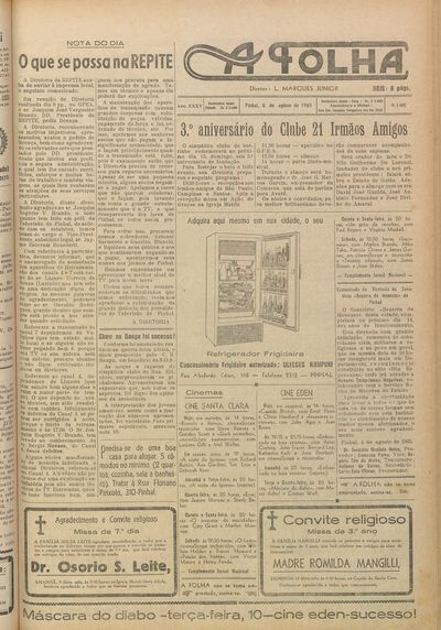 Capa de um dos jornais.