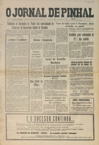 Capa de um dos jornais.