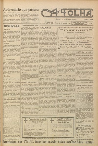 Capa de um dos jornais.