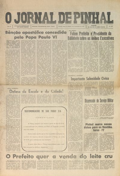 Capa de um dos jornais.