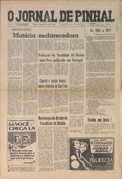 Capa de um dos jornais.