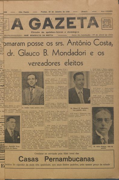 Capa de um dos jornais.