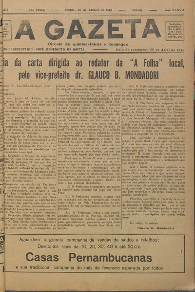 Capa de um dos jornais.