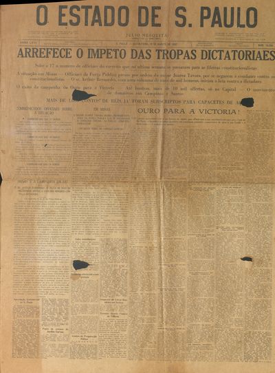Capa de um dos jornais.
