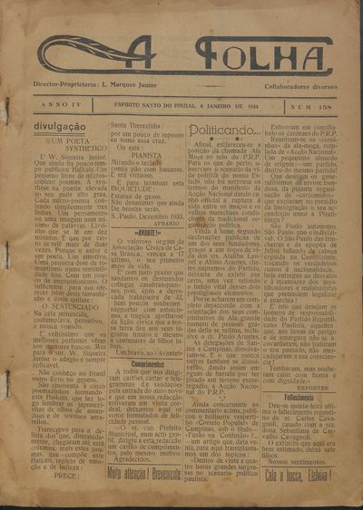 Capa de um dos jornais.