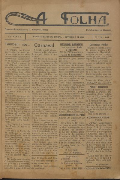 Capa de um dos jornais.