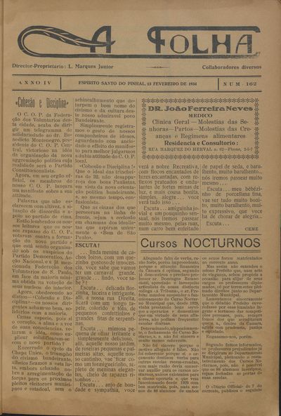 Capa de um dos jornais.