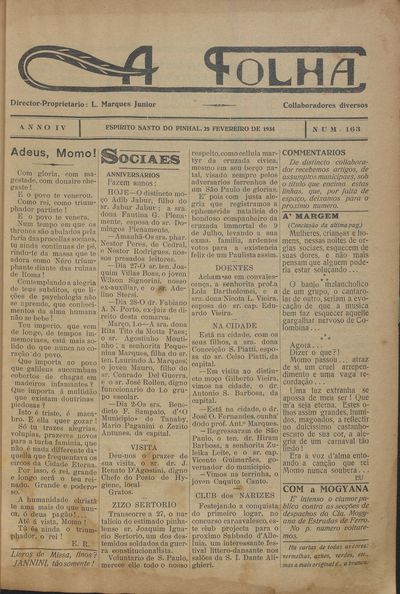 Capa de um dos jornais.