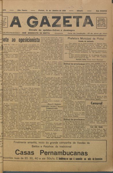 Capa de um dos jornais.