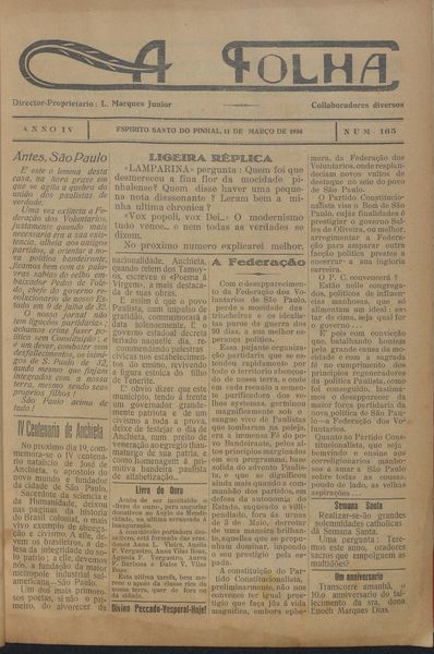 Capa de um dos jornais.
