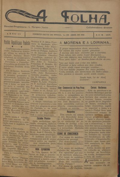 Capa de um dos jornais.