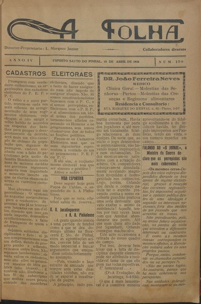 Capa de um dos jornais.