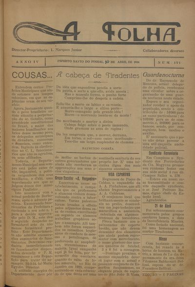 Capa de um dos jornais.