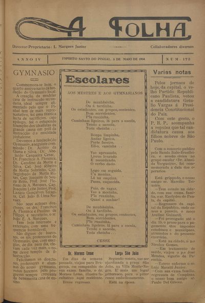 Capa de um dos jornais.