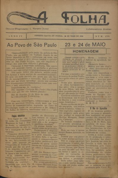 Capa de um dos jornais.