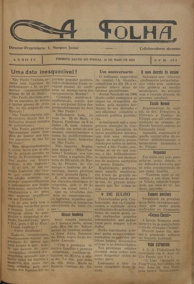 Capa de um dos jornais.