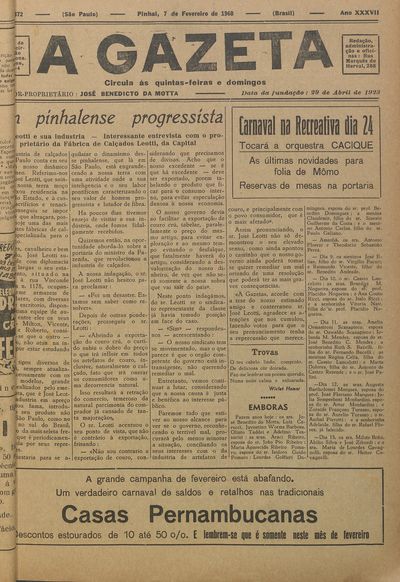Capa de um dos jornais.