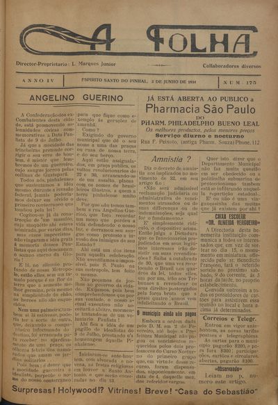 Capa de um dos jornais.