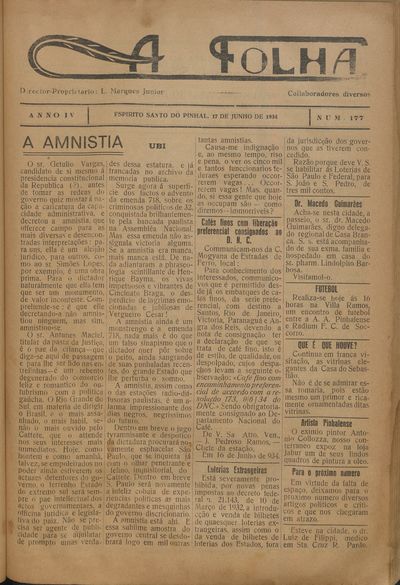 Capa de um dos jornais.
