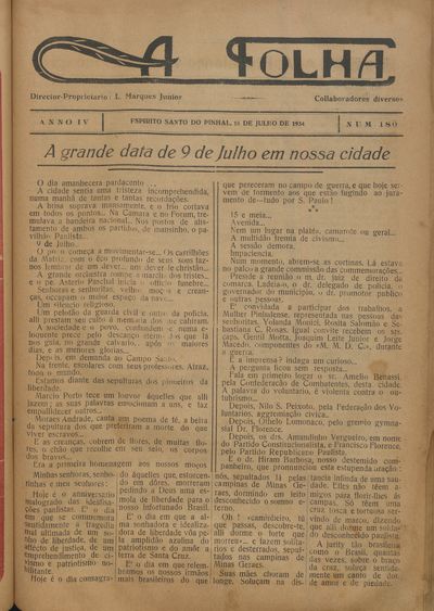 Capa de um dos jornais.