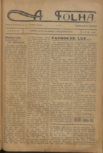 Capa de um dos jornais.
