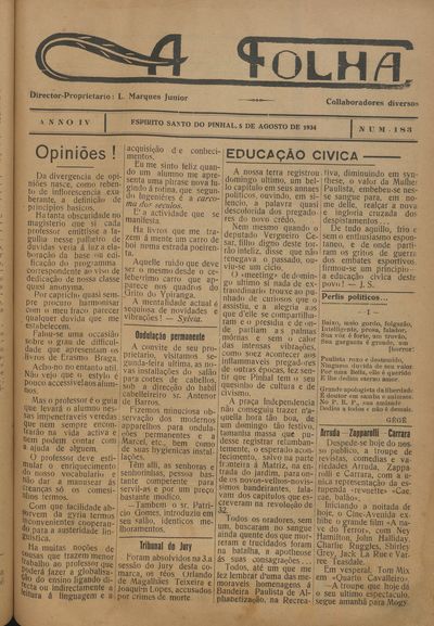 Capa de um dos jornais.