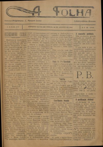 Capa de um dos jornais.