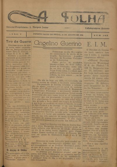 Capa de um dos jornais.