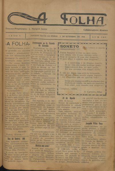 Capa de um dos jornais.