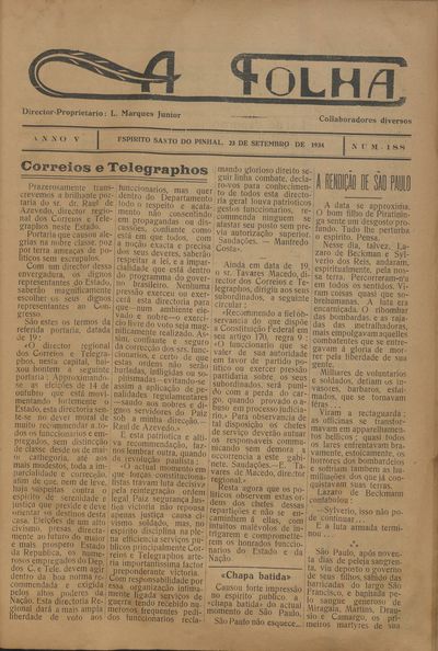 Capa de um dos jornais.