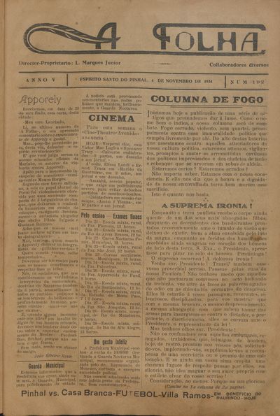 Capa de um dos jornais.