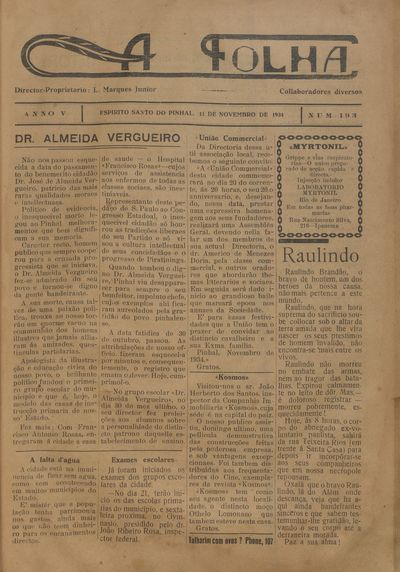 Capa de um dos jornais.